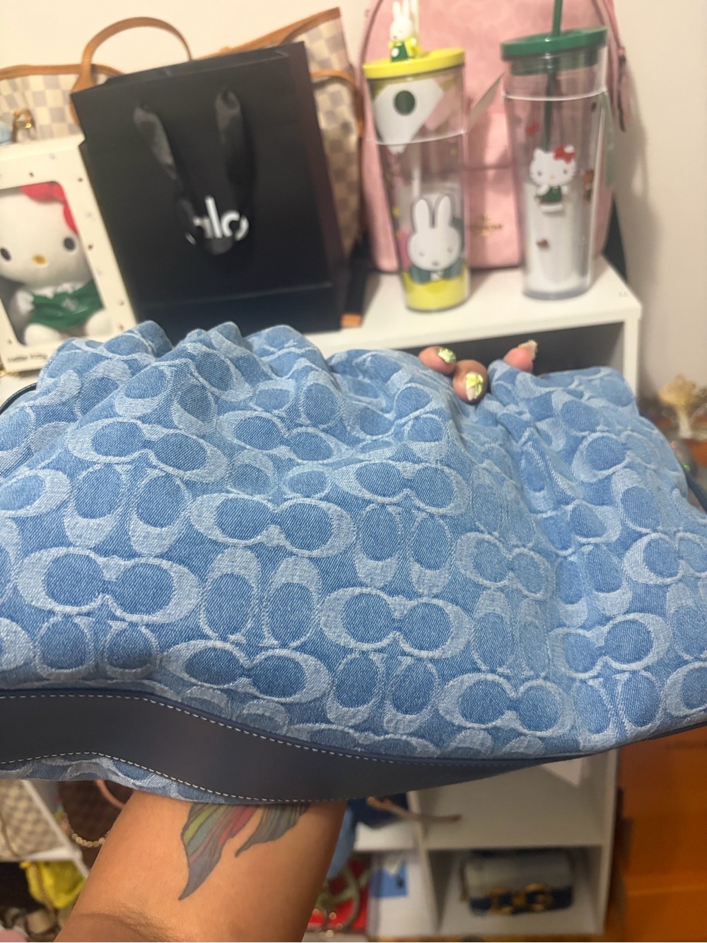Coach Denim Faye Large Bag - Picture 2 of 5